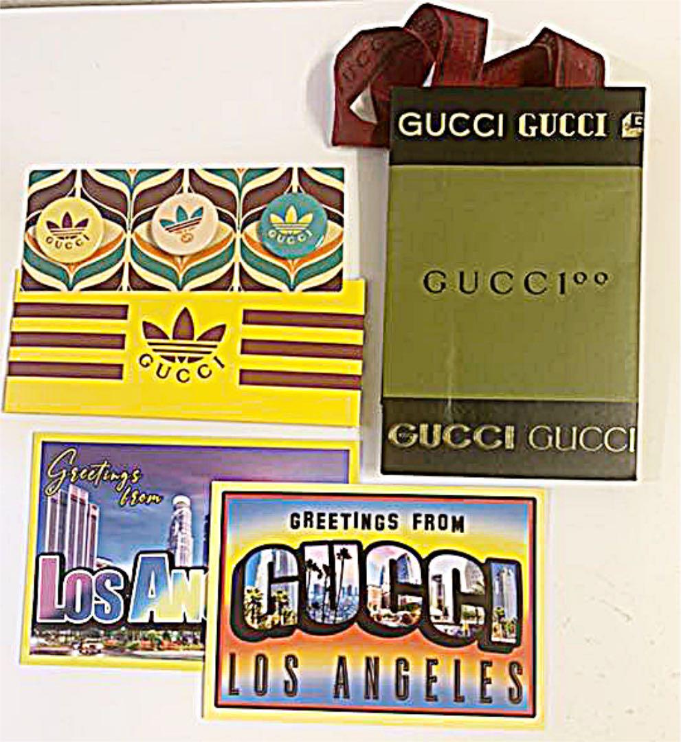 GUCCI x adidas Novelty Button Badges Shopper Postcard 2 sheets | eBay