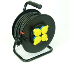 30m PROFESJONALNY Outdoor Bęben kablowy z 4 gniazdami Przedłużacz IP 44 Zewnętrzny