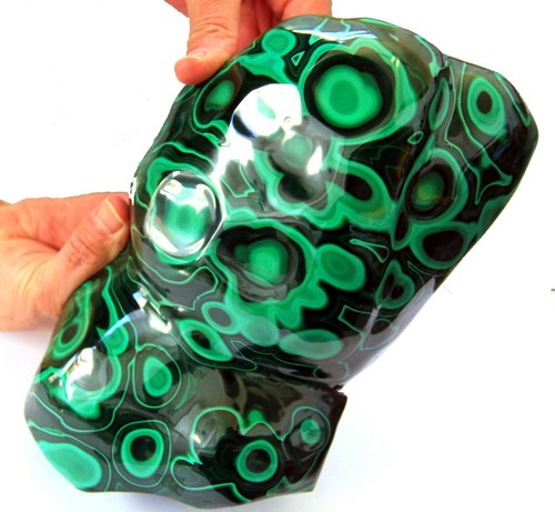 Genuine Museum 9" 9.8 lb Polished Bull's Eye Malachite, Congo! M901 - Picture 7 of 9