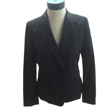 Kasper Ladies Suit Jacket Size 6 Black Pinstripe 24737