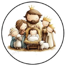 CUTE NATIVITY MANGER CHRISTMAS ENVELOPE SEALS LABELS STICKERS PARTY FAVORS