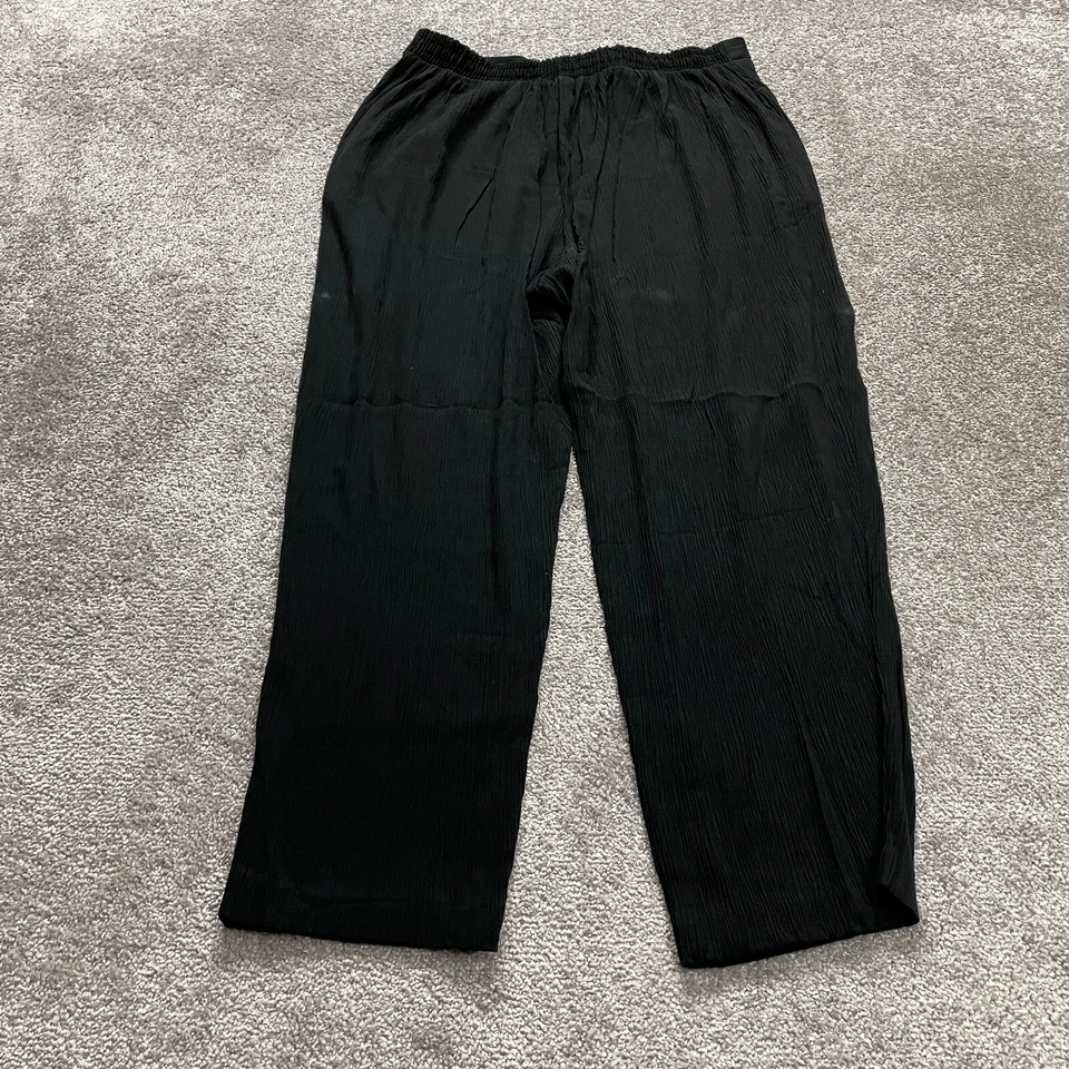 Hillard & Hanson Vintage Pants Women 2XL Black Elastic Waist Rayon Tapered 34x26 - Image 2 of 4
