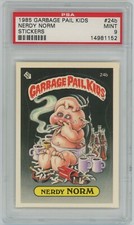 1985 Topps OS1 Garbage Pail Kids Series 1 NERDY NORM 24b GLOSSY Card PSA 9 MINT