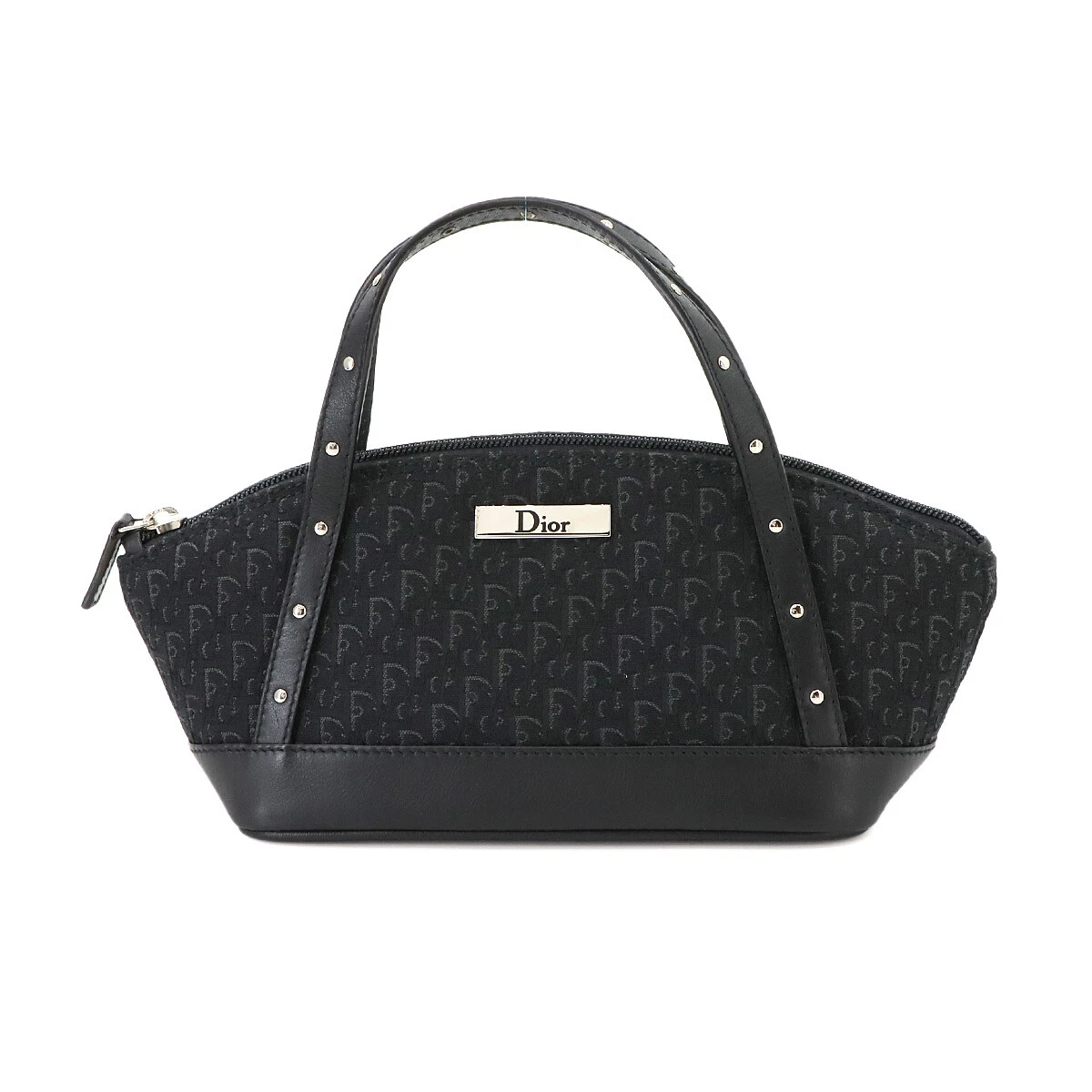 Sac à main trotteur Christian Dior Street Chic toile cuir noir 90268585