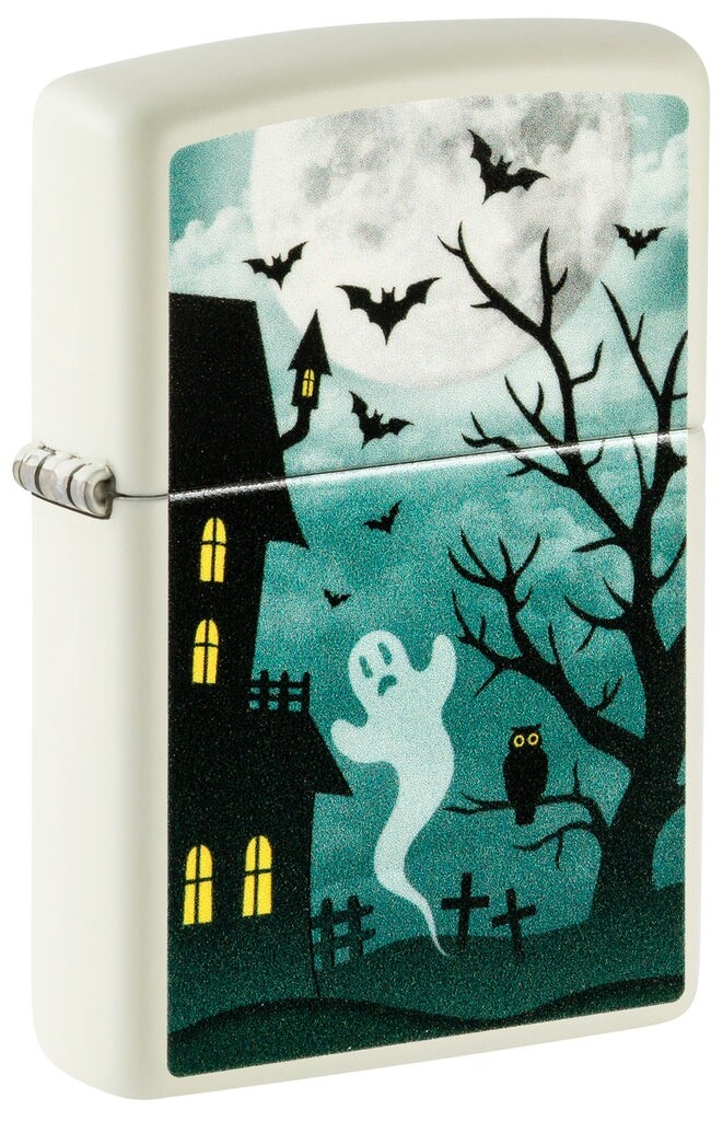 Zippo 48727 Windproof Haunted House Ghost Lighter, Glows in the