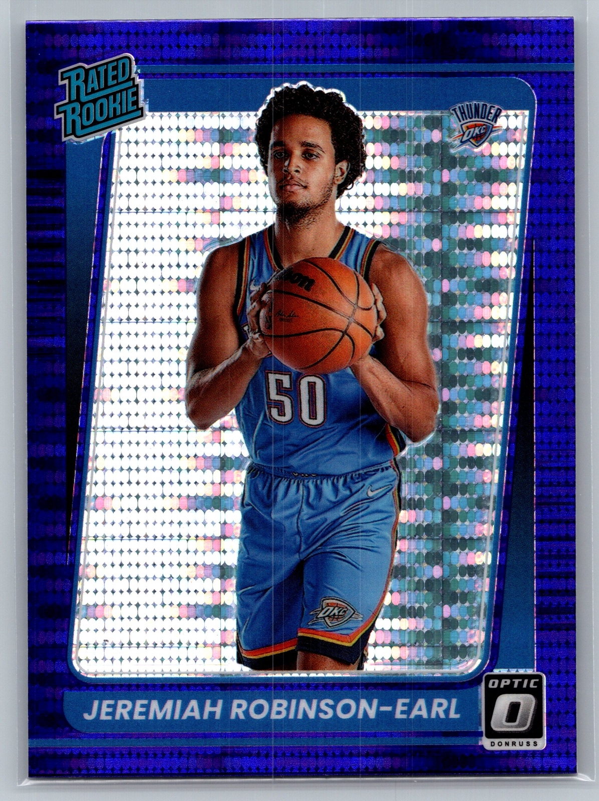 2021-22 Donruss Optic #170 Jeremiah Robinson-Earl Target Purple Pulsar Thunder