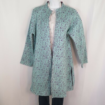 Jacket | Long | Quilt | Handmade | Reversible | 2 Patterns | Paisley | Buttons