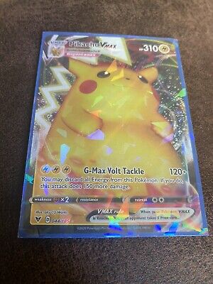 Pokemon Vmax Card Set - Pikachu VMAX 44/185 & Pikachu V 43/185 - Vivid  Voltage - Ultra Rare Card Lot