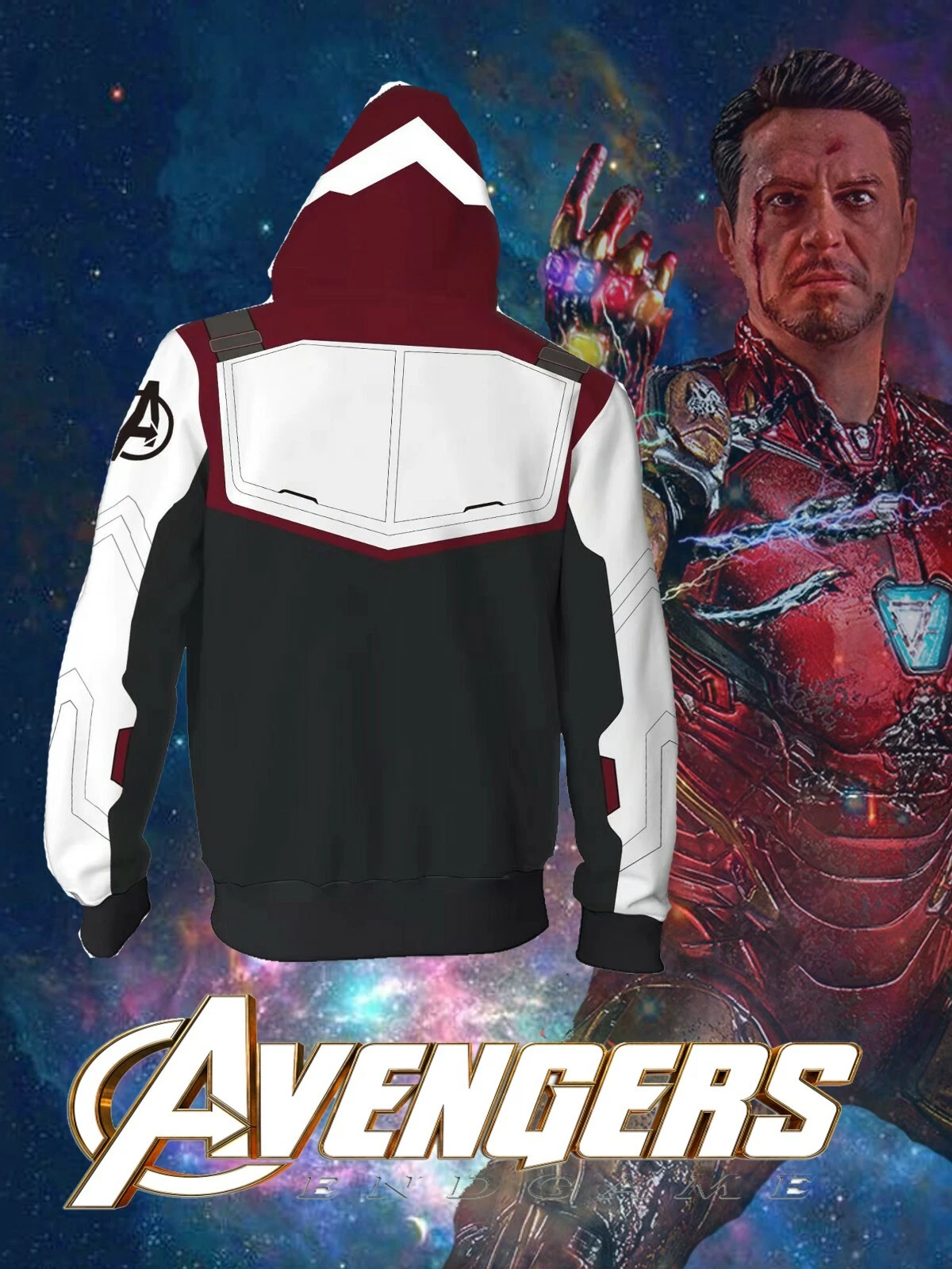 MARVEL AVENGER END GAME Q-SUIT LG SLEV HOODIE