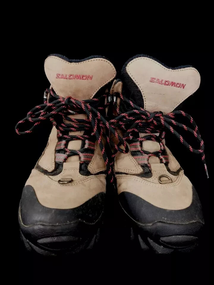 Stivali da trekking Salomon Clima Dry da donna marroni in pelle sottili con impugnatura a contatto US 6 5