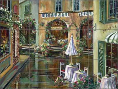 Ceramic Tile Mural Kitchen Backsplash Cook France Collioure Cafe Art GCS054