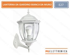 Lanterna da giardino antica lampada parete applique esterno a muro retrò bianca