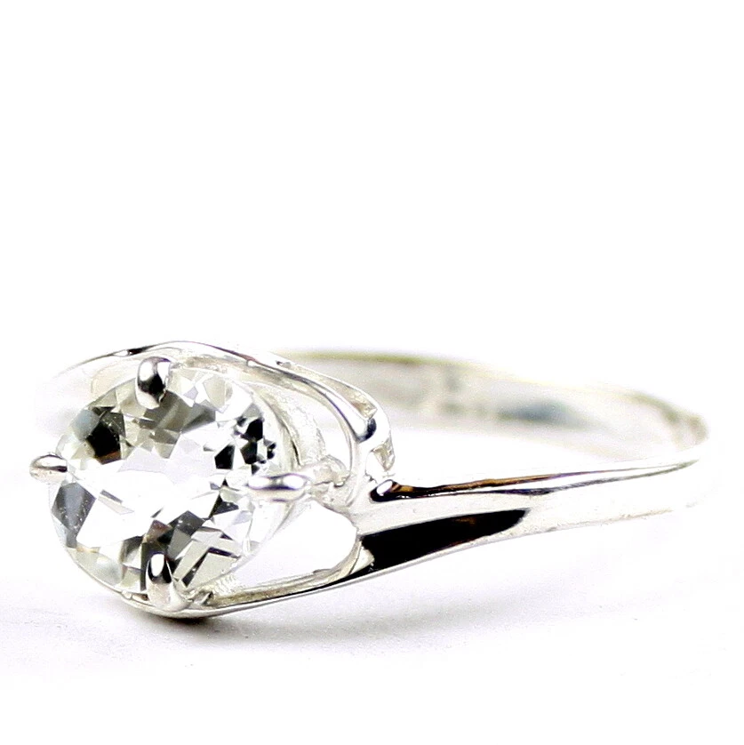 Anillo de plata esterlina con topacio de plata para damas - hecho a mano • SR186 Foto 3 de 4