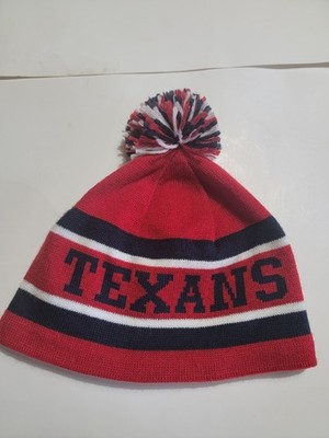 Texans Pom Beanie Red And Blue New Without Tags 1 Size Fits All