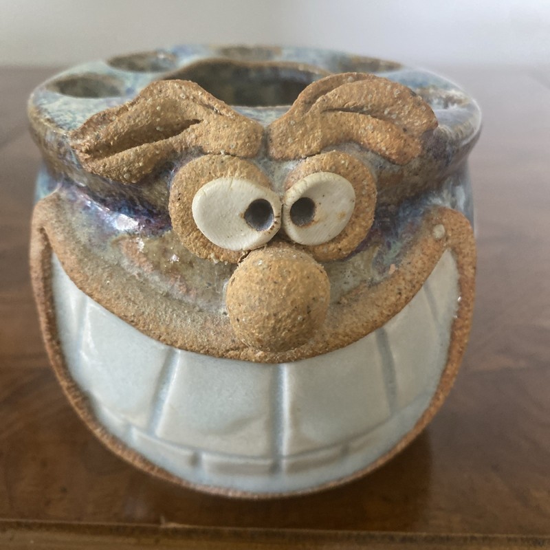Vintage Robert Eakin Funny Face toothbrush holder Big Teeth 1970s Incense Burner