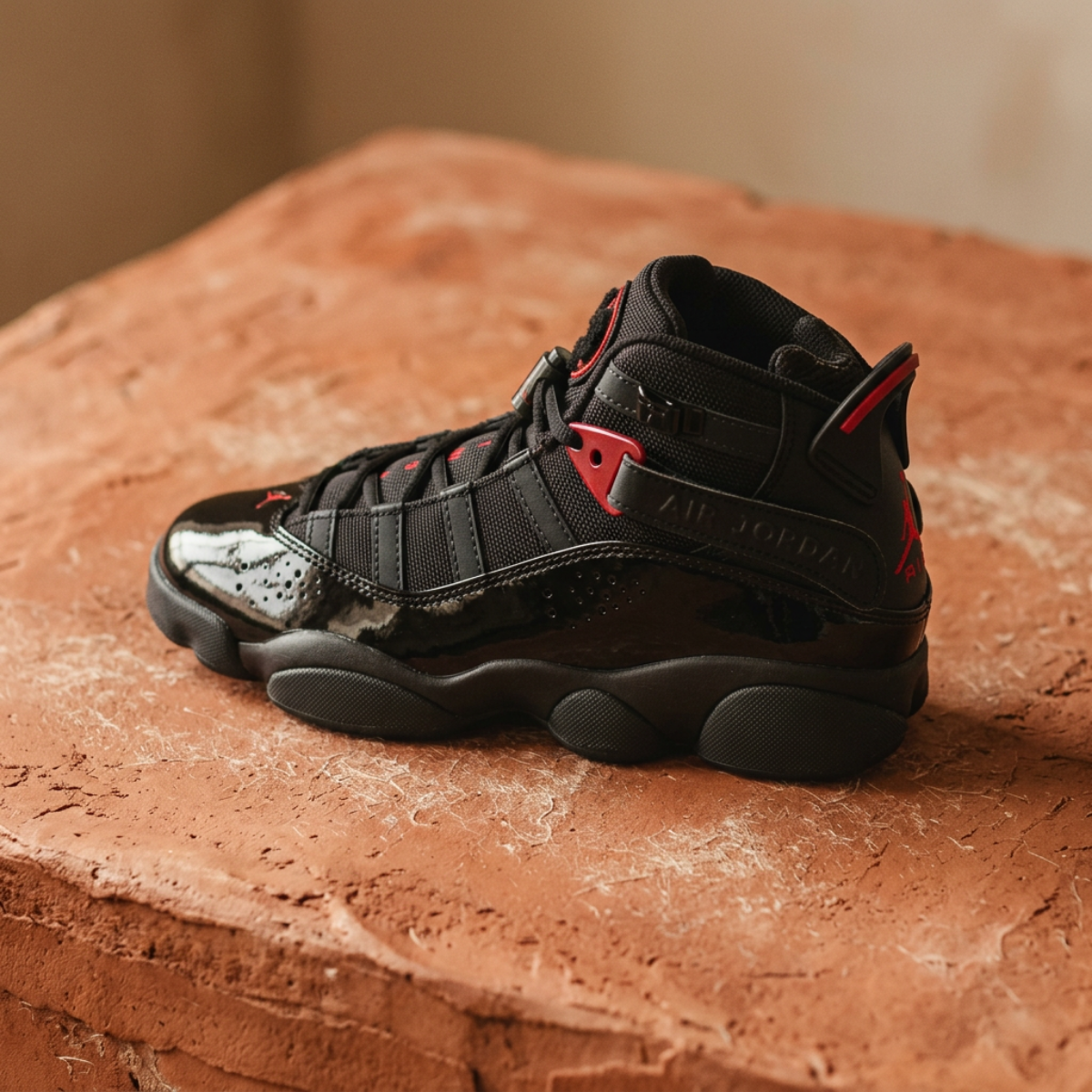 Nike Air Jordan 6 Rings Black Anthracite Fire Red 323419-026