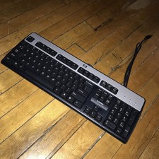 Hewlett Packard KU-0316 Black/Silver USB Wired 104-Key Layout Keyboard...