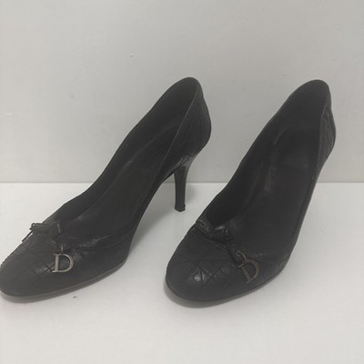 Authentic Dior Black Leather Heels
