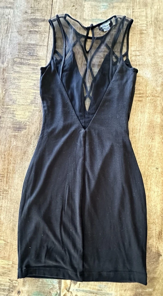 Vestido Bebe Negro Malla Bondage Body Con Negro Talla XXS Foto 4 de 4