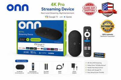 onn 4K Pro Streaming Device, Google TV with Gemini (NEW 2026 Model) - Ultra-fast