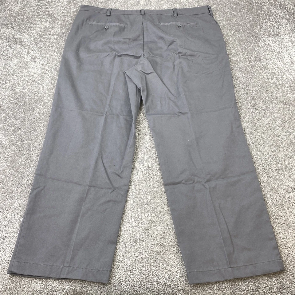 Van Heusen Pants Men's 42x30 Gray Cotton Twill Casual Spot on Front - Image 4 of 4