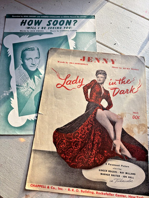 Sheet Music Lot 2 Ginger Rogers Lady Dark Jenny Kurt Weill Bing Crosby 1944 1947