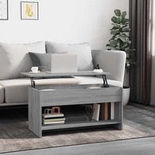 Couchtisch Grau Sonoma 102x50x52,5cm Technisches Holz Hebbar Versteckter Stauraum.
