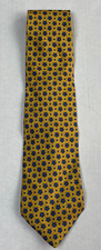 Barney's New York Italian Silk Tie Made in USA Yellow Floral EUC