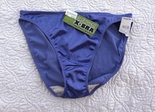 NWT VTG 90s Lily Of France 3273 X Bra Shiny Satin Periwinkle Hi Cut Panties L