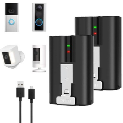 2X Battery For Ring-Doorbell Video 2/3/3 Plus/4 Spotlight/Stick Up Peephole Cam
