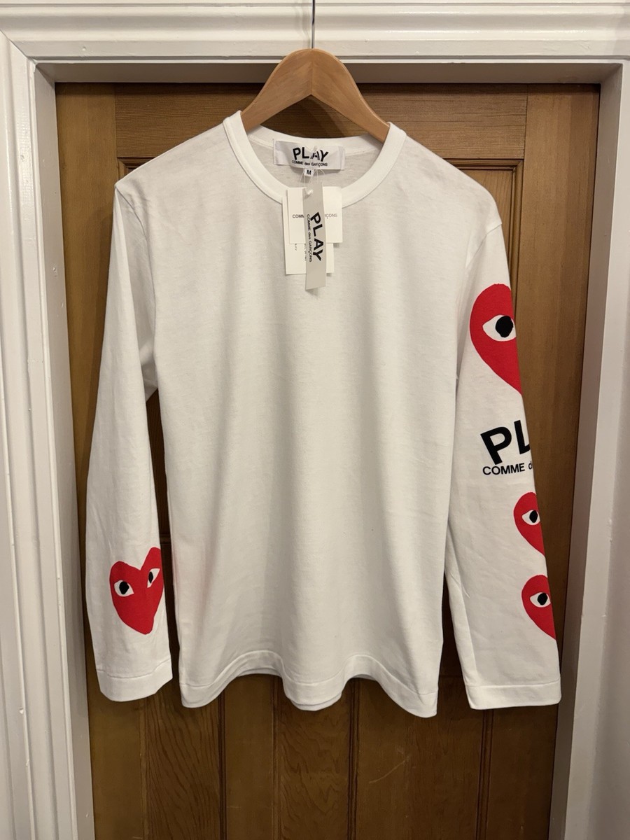 COMME des GARÇONS PLAY 白シャツ Lサイズ COMME des GARCONS コムデギャルソン プレイ PLAY 長袖シャツ