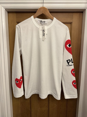 Cdg Play Striped Cdg Striped Long Sleeve Mens Cdg Play Cdg Striped
