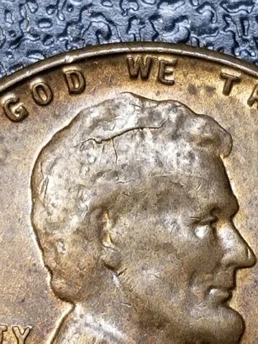 1957 Lamination ERROR  Lincoln Wheat Penny AU++