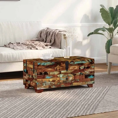 Coffre table basse table auxiliaire Bois de récupération massif vidaXL - Photo 1/2
