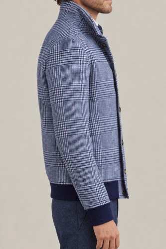 BRUNELLO CUCINELLI MEN'S INDIGO BLUE WOOL BLEND CHECKED JACKET MSRP $6045 (54) image 3