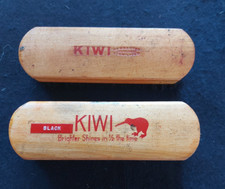 Vintage KIWI 100 Horse Hair Shoe Shine Brush set  For Longer Lasting Shines
