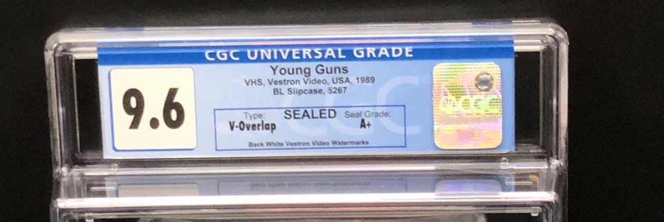 Young Guns (1988) - 1989 VHS - CGC 9.6 - SEALED Grade A+ Watermarked Foto 3 de 4