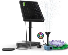 Solar Fountain Pump with 4400mA Battery Backup,Pond Pumps,Solar Bird Bath, Li...