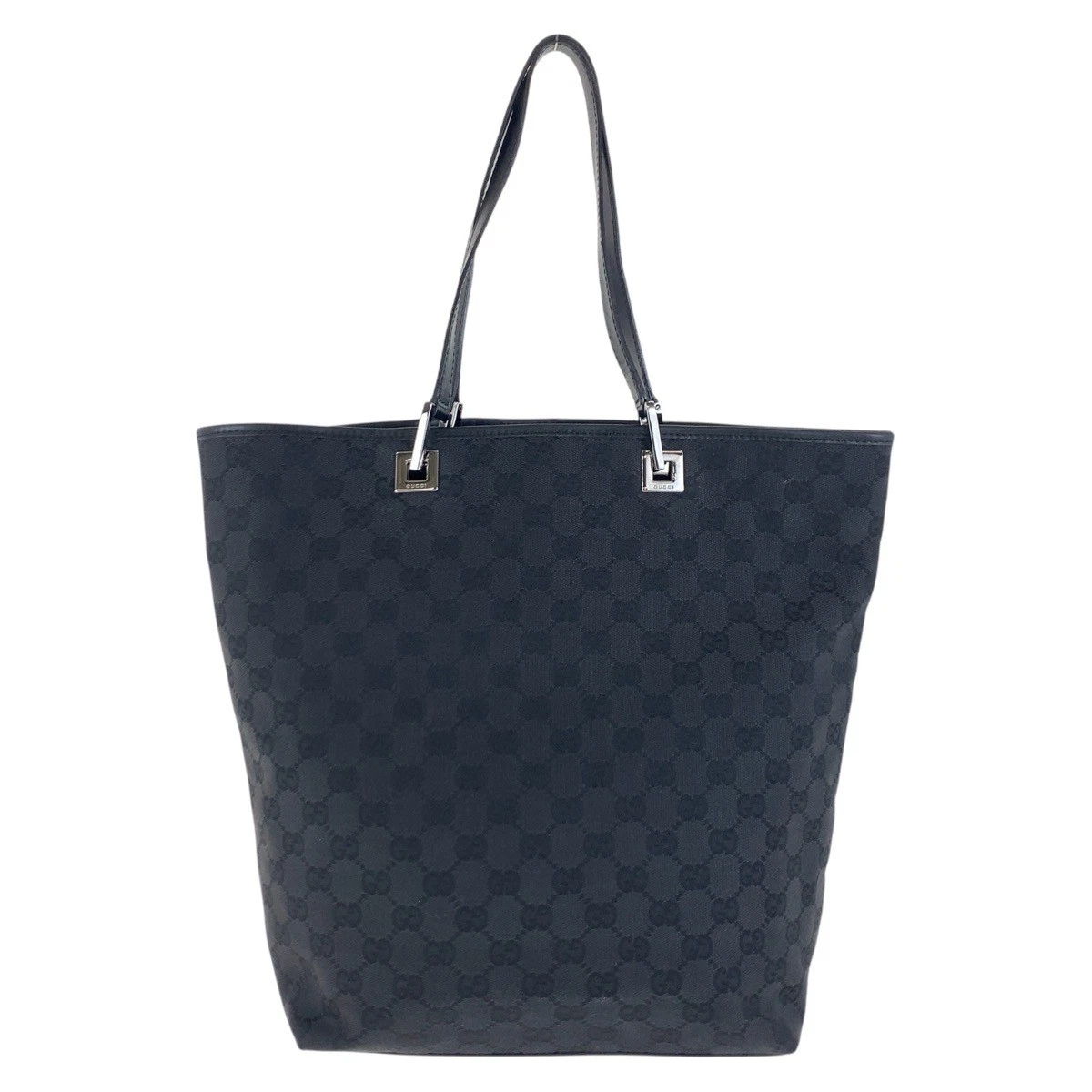Sac fourre tout Beauty GUCCI noir noir métal argenté GG toile cuir 31243