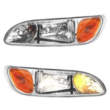 Chrome Headlights Compatible With Peterbilt 337386387 With Turn Signal Chrome Headlights Compatible With Peterbilt 337386387 With Turn Signal