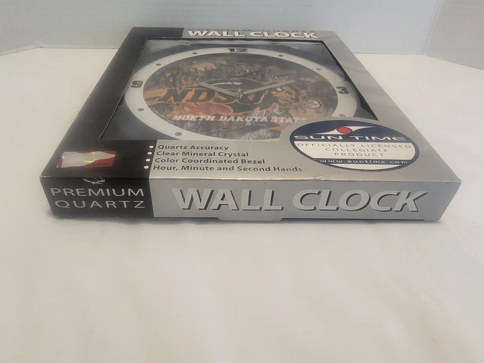 North Dakota State University Premium Quartz Wall Clock Sun Time New Inbox - Image 3 of 4