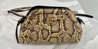 Gucci ReBelle Small Python Shoulder Bag 524620 Tiger Head Crossbody Snakeskin