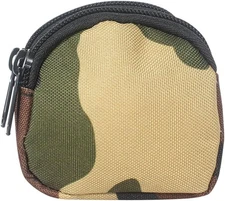Small Coin Purchase Keychain, Round Tactical Pouch Military Gear Mini Camo 