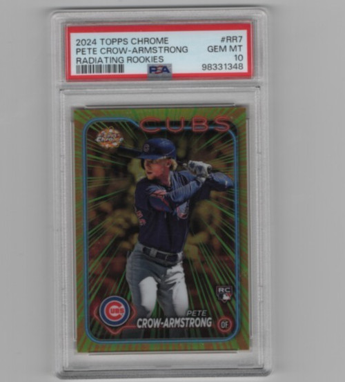 2024 Topps Chrome Pete Crow Armstrong Radiating Rookies Refractor RC PSA 10 Cubs
