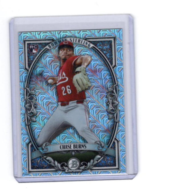 2026 Topps Bowman Chrome Rookie Chase Burns "Bowman Sterling" Insert Cincy Reds