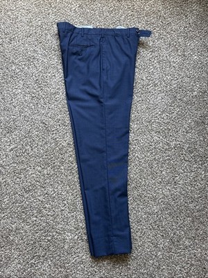 Sid Mashburn Navy Blue Wool Dress Pants, Size 35, Flat Front (tailored)
