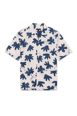 Matinique  MA Klampo Art Flower Print Shirt/Vanilla Ice - Large EXPRESS SHIPPING