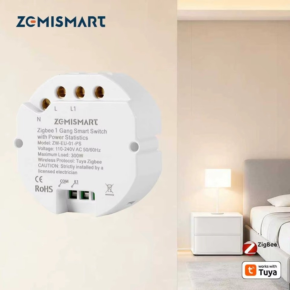 Zemismart Zigbee Smart Relay Switch Module, Power Monitoring, Tuya App ...