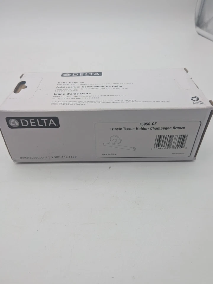 Delta Trinsic Single Post Toilet Paper Holder – Champagne Bronze - Image 2 of 4