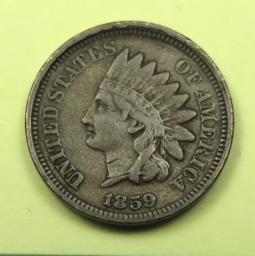 1859 Copper Nickel Indian Head Cent grades Fine